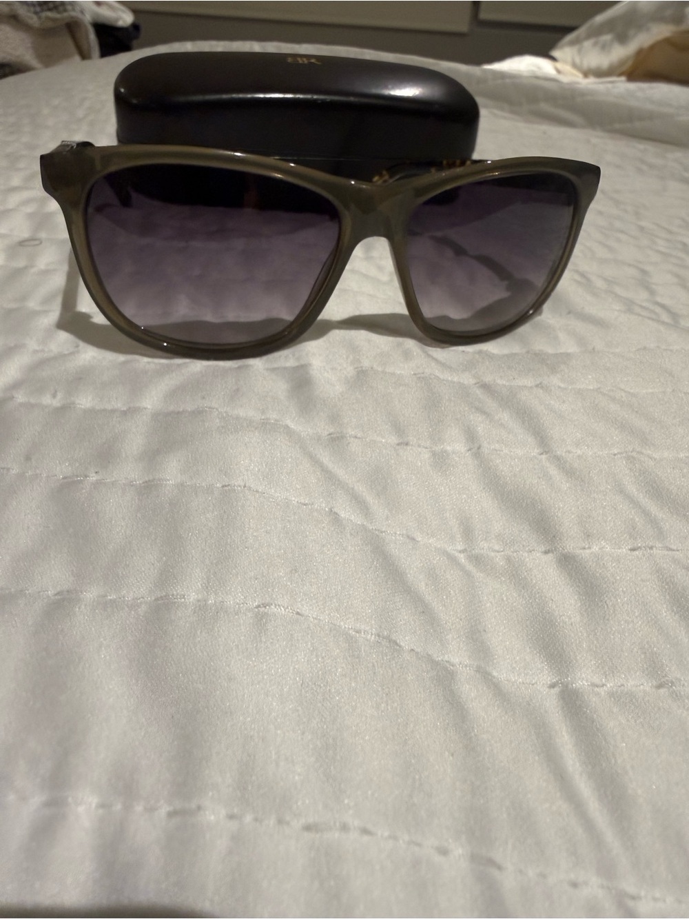Banana Republic Olive Frame Sunglasses with Gradient Gray Lenses